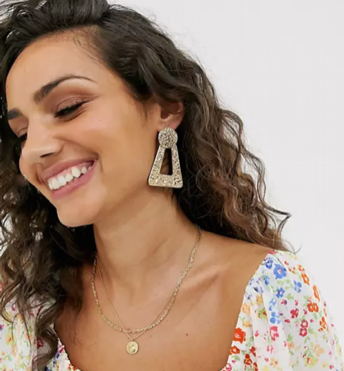 New Look Gold Tone Triangle Earrings