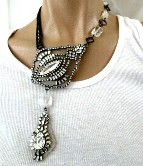 Sparkling Ice Rhinestone Statement Necklace
