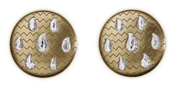 Santi Gold Chevron Disc earrings with paisley cut diamonds.