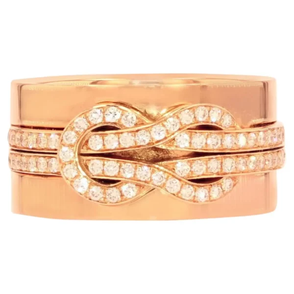 Fred Chance Infinie Diamonds 18 Karat Rose Gold Medium Model Band Ring.