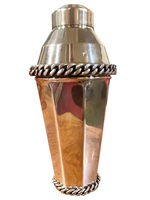 Jean Despres Martini Faceted Cocktail Shaker French Silver Plate Metal