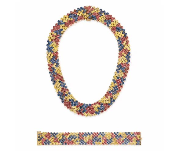 SET DI COLLANA E BRACCIALE CON ZAFFIRI