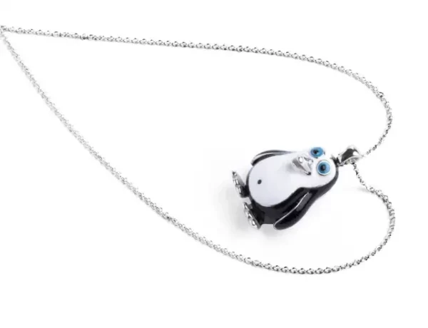 Deakin & Francis Enamel Silver Penguin Pendant.