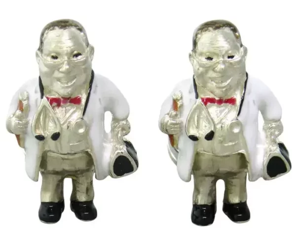 Deakin & Francis Enamel Sterling Silver Doctor Cufflinks.