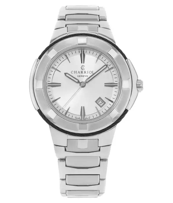 Charriol Celtic Stainless Steel Silver Dial Quartz Men's Watch.