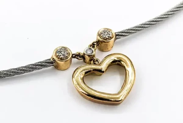 Charriol Diamond & 18K Gold Cable Necklace.