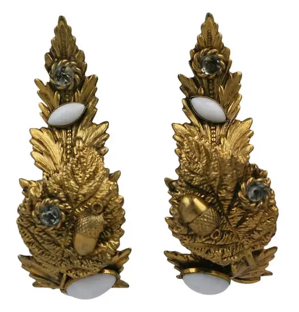 Dominique Aurientis Baroque Curled Leaf Earrings.