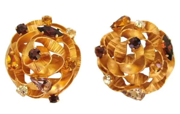 Dominique Aurientis Crystal Earrings New, Never Worn 1980s.