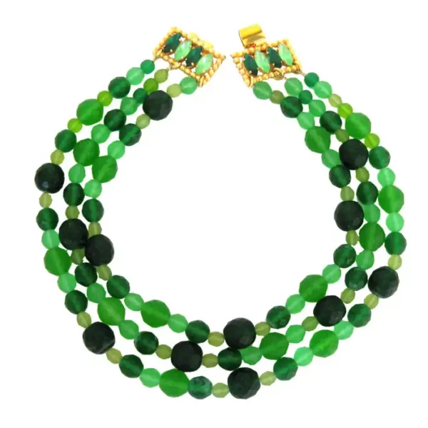 Dominique Aurientis Necklace Muliti Strand Bib Gripoix Glass 1980's.