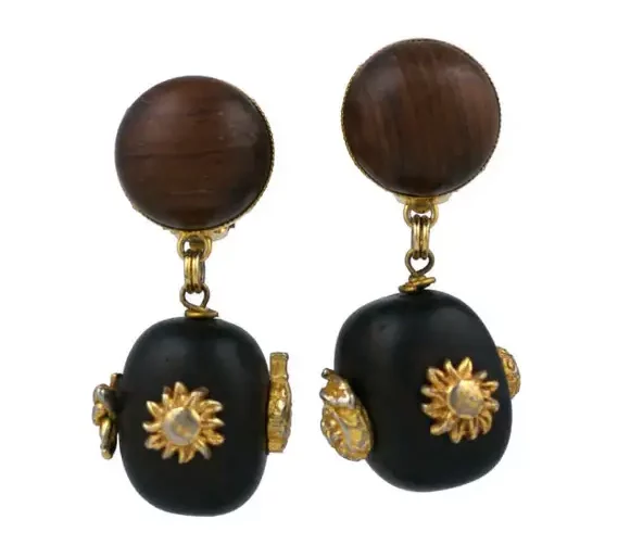 Dominique Aurientis Wood Earrings.
