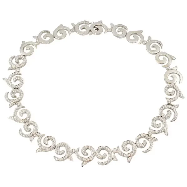 Doris Panos Diamond Gold Large Escargot necklace.