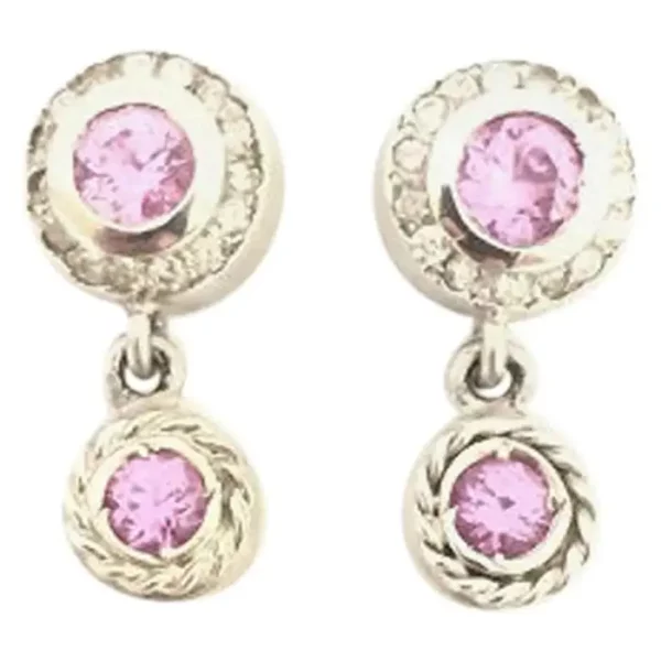 Doris Panos Pink Sapphire and Diamond Ladies Earring.