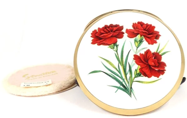 Red Carnation Stratton Compact For Rimmel Stay Matte 1960s.