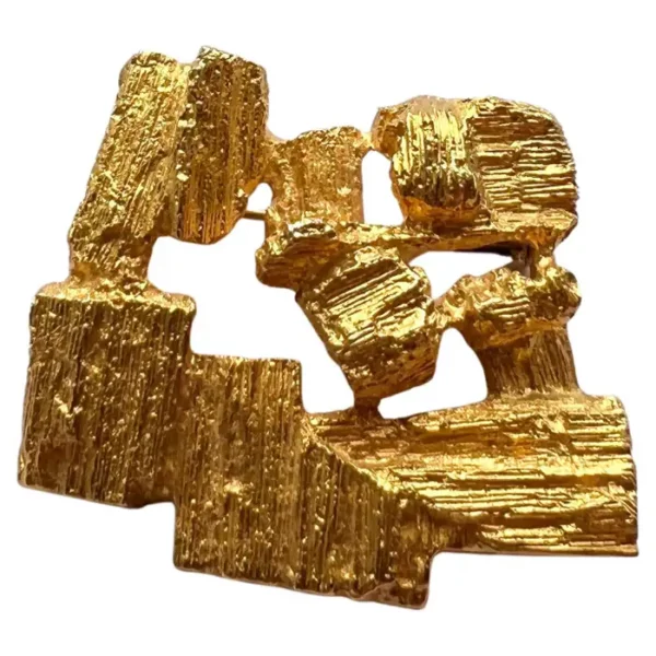 14 Karat Gold Brooch, Björn Weckström Lapponia, Finland.