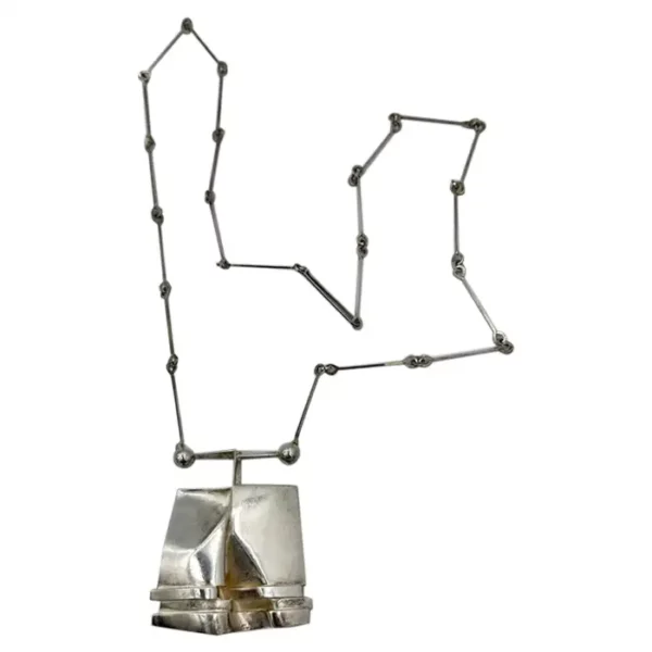 Björn Weckström Necklace for Lapponia Sterling Silver Mid Century 1970s.