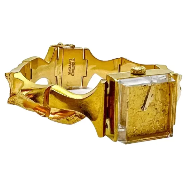 Björn Weckströn Lapponia Wristwatch 18 Karat Gold Super Rare Time Adviser.