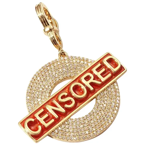 COOMI Uncensored Censored Diamond Pendant Set in 20 Karat Gold.