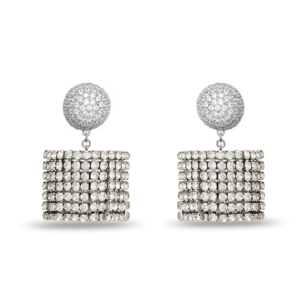 CRYSTAL PAVE CHANDELIER EARRINGS.