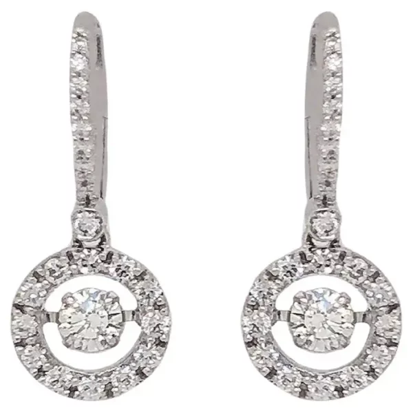 Christopher Designs Crisscut Diamond Drop Earring, 18k White Gold.