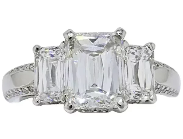 Christopher Designs Crisscut Emerald Diamonds Engagement Ring 4.01 TCW Platinum.