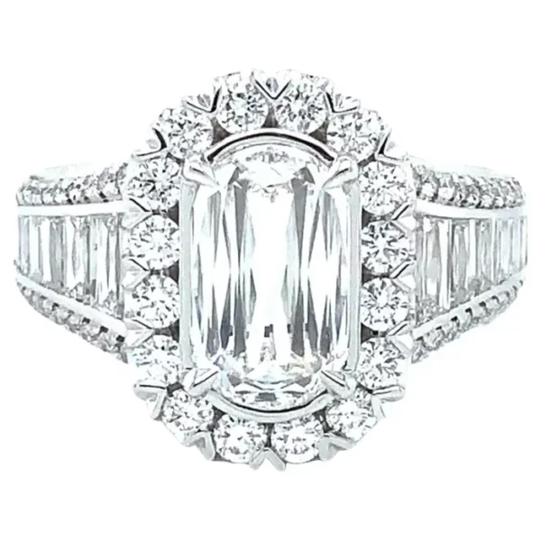 Christopher Designs Crisscut Engagement Ring with 3.10 cts Set in Platinum.
