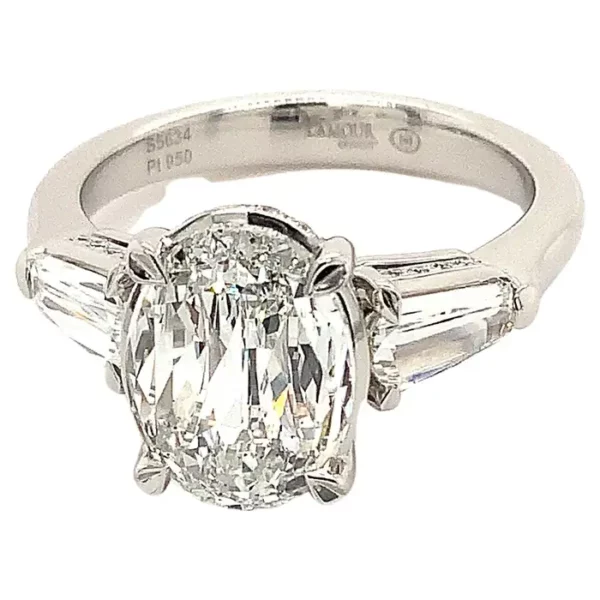 Christopher Designs L'Amour Crisscut 2.01 ct Oval Classic Three Stone Diamond.