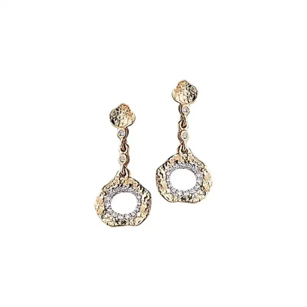 Coomi 20K Flower Earrings with Diamonds.