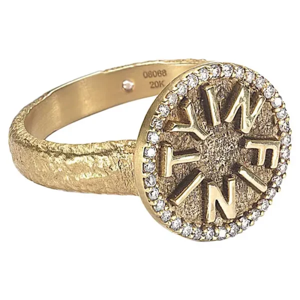 Coomi 20K Infinity Ring with Diamonds and Enamel.