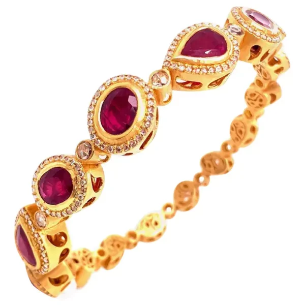Coomi Affinity Ruby and Diamond Bracelet Set in 20 Karat Gold.