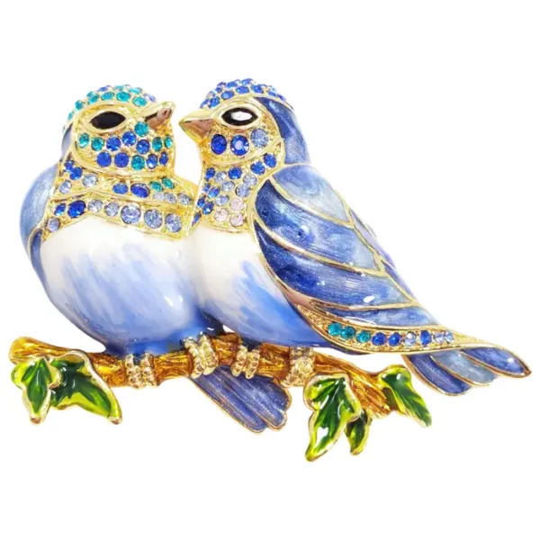 JAY Jay Strongwater Delightful Love Bird Brooch, Pin, Pendant in Gold.