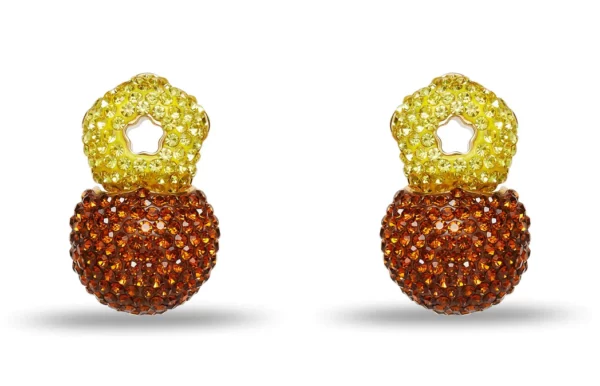 LIME BERRY STAR FLOWER HINGE EARRINGS.
