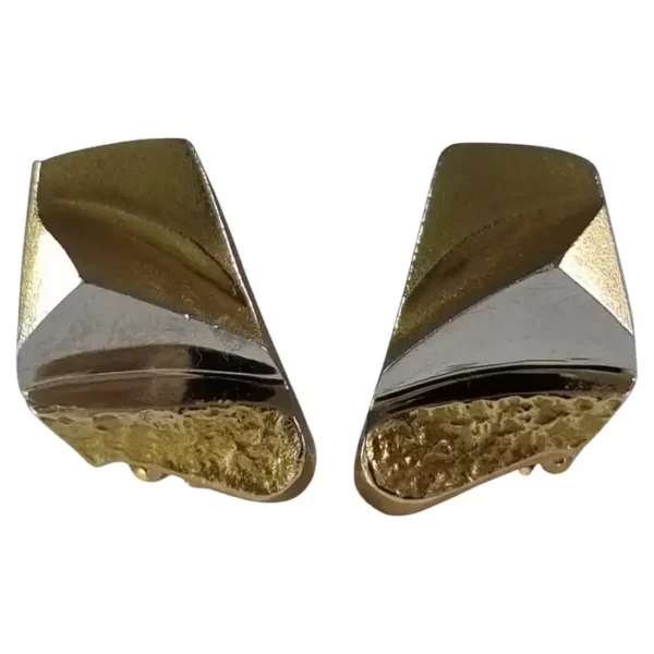 Lapponia 14ct Gold Clip on Earrings, 1989.