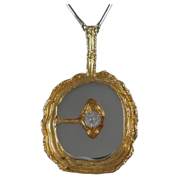 Lapponia 18ct Gold Diamond 'Legato' Pendant Necklace, 1977.