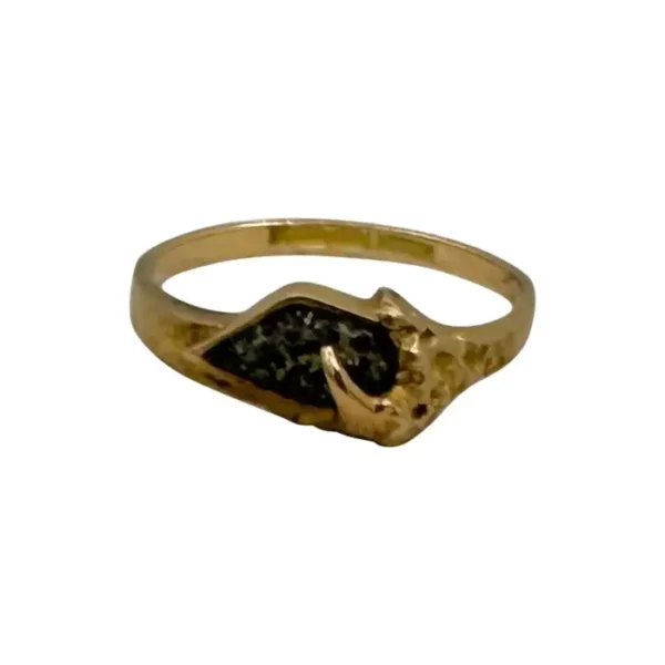 Lapponia Calcite Ring 14 Karat Gold Finland Mid Century Scandinavian Brutalist.