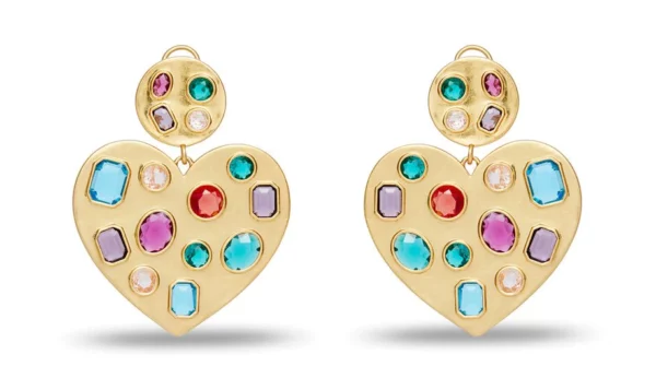 Our classic heart earrings made colorful. Featuring the romantic designs and colors of our winter collection.