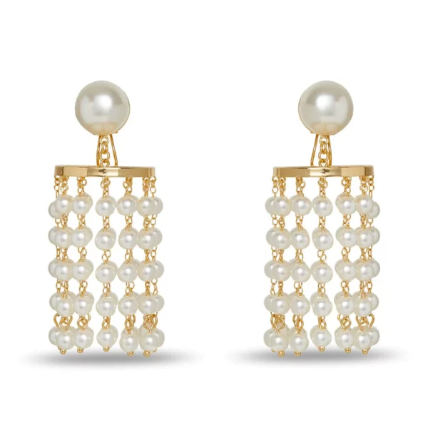 Our classic pearl chandelier earrings. Featuring the romantic designs and colors of our winter collection.