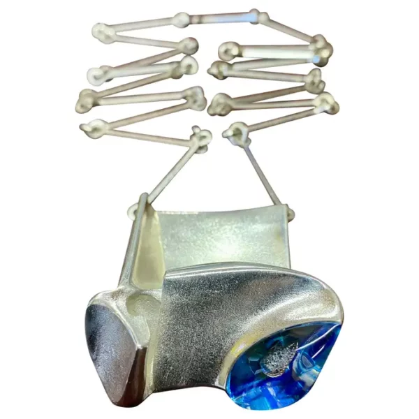 Silver and Acrylic Finland 1974 Björn Weckström Lapponia Monoliitti Necklace.
