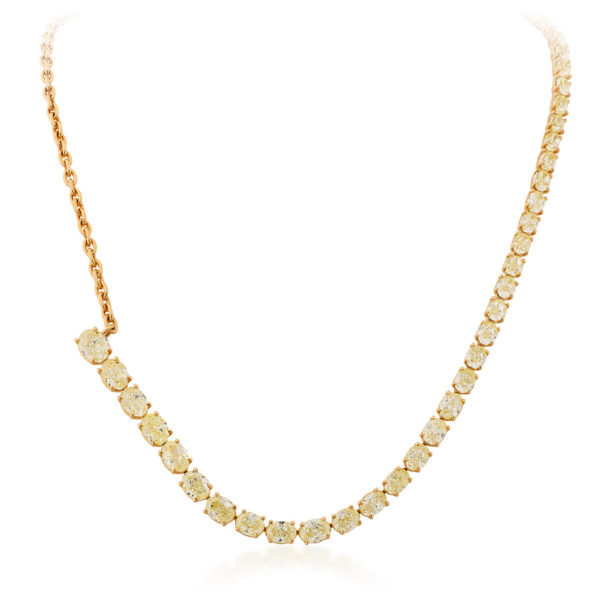 Asymmetrical Yellow Diamond Necklace.
