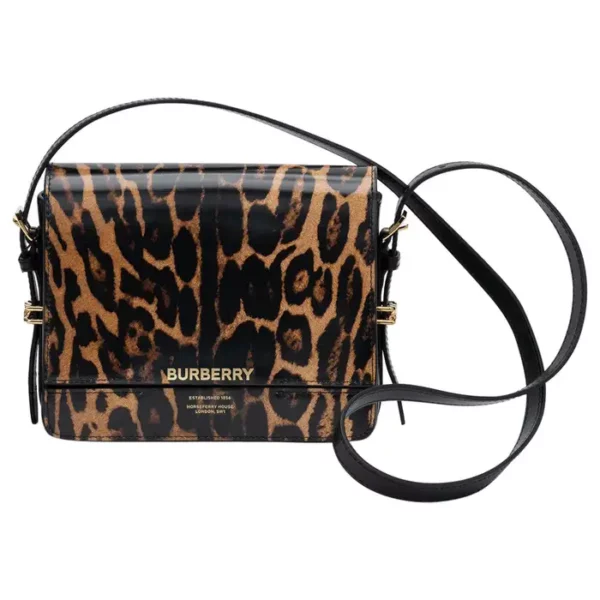 Burberry New Calfskin Black Cheetah Bag.
