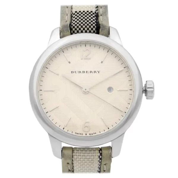 Burberry The Classic Round Steel Silver Guilloche Quartz Ladies Watch. 2