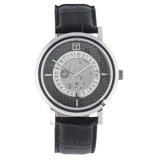 Esposto Automatic Watch with Black Leather, Carbon Fibre and Stainless Steel. Esposto Automatic Watch with Black Leather, Carbon Fibre and Stainless Steel.
