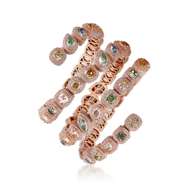 Flexible Mixed Cut Bangle.