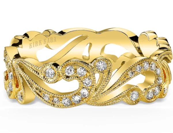 Kirk Kara Angelique Scroll Work Diamond Anniversary Ring.
