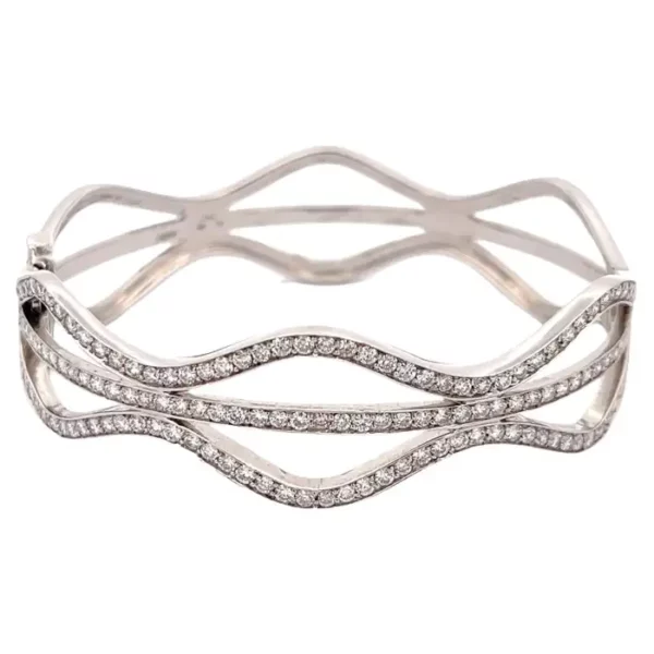 Kwiat Diamond Wave Cuff 18k White Gold.