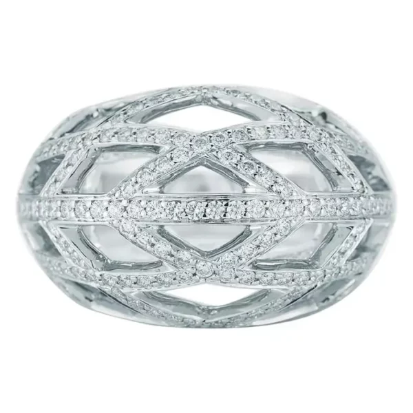 Kwiat Jacquard Diamond Ring in 18 Karat White Gold.