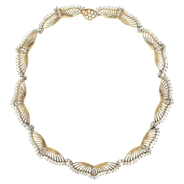 Kwiat Pearl and Diamond Gold Necklace.