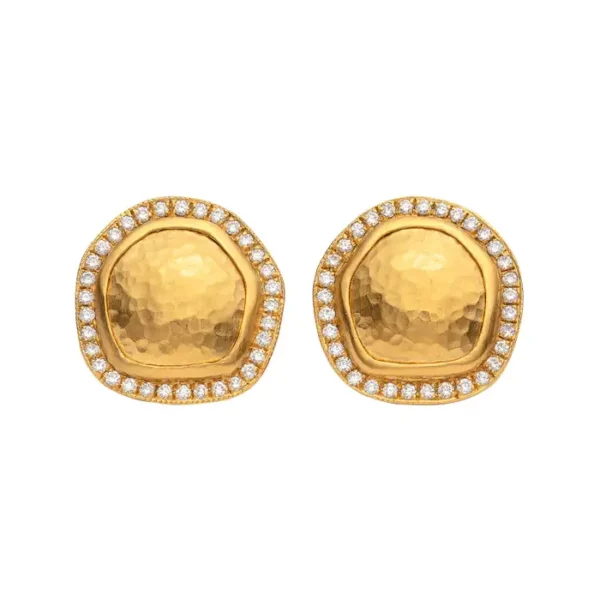 Lika Behar Diamond and 22 Karat Gold Earrings. Lika Behar Diamond and 22 Karat Gold Earrings.