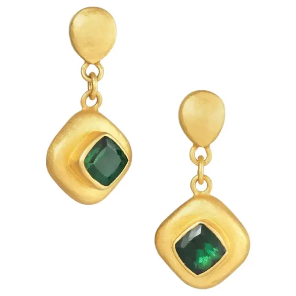 Lika Behar Yellow Gold and Green Tourmaline Earrings. Lika Behar Yellow Gold and Green Tourmaline Earrings.
