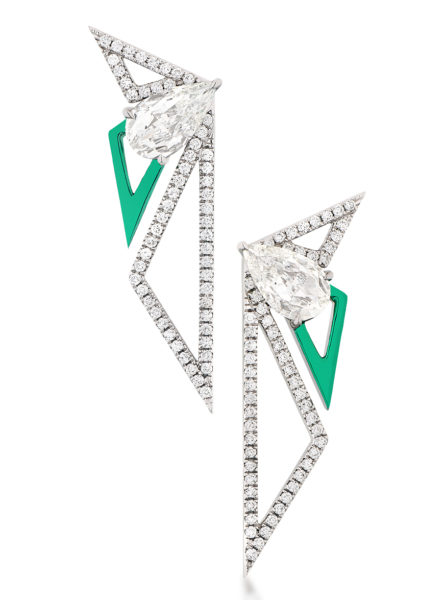 Pear Shape Diamond Earrings.