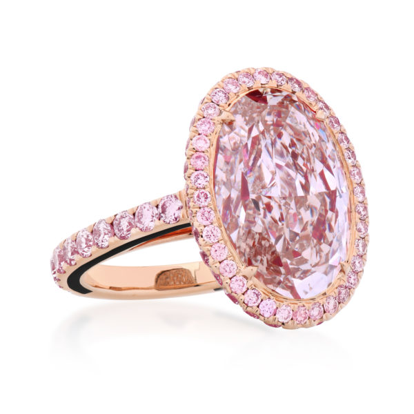 Pink Oval Diamond Ring.